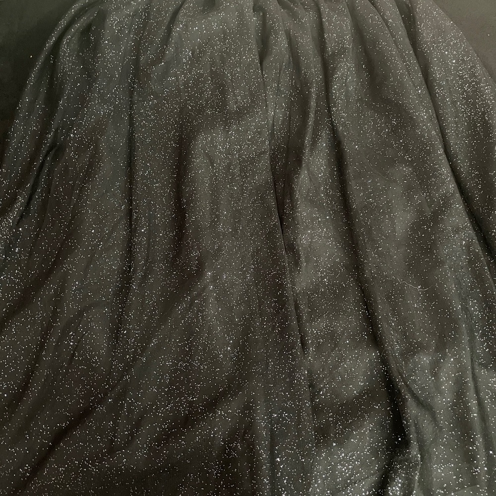 Black long glitter skirt